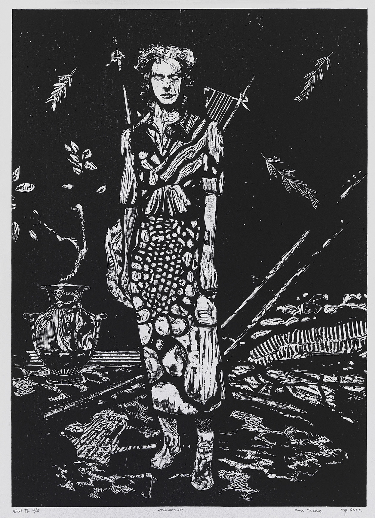 Woodcut print from the Atopia series